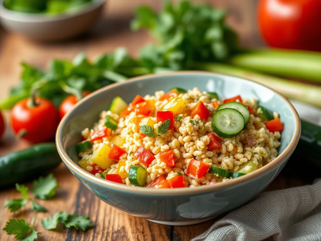 Sałatka z kuskusem, papryką i ogórkiem – przepis