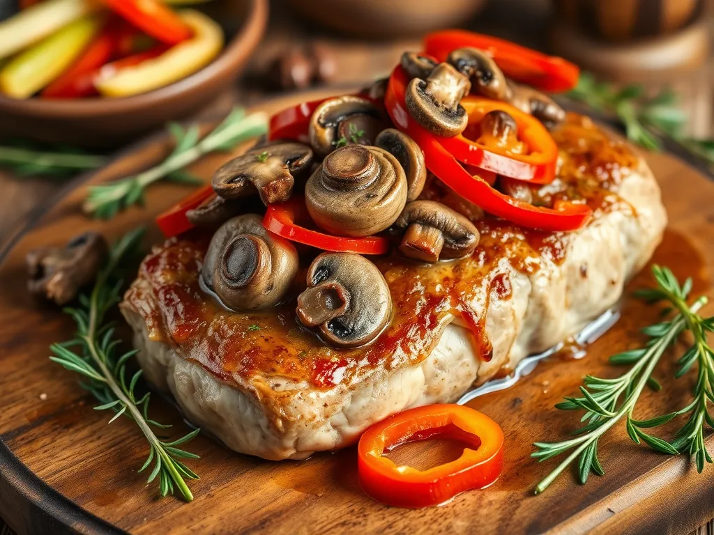 Przepis na schab po cygańsku z pieczarkami i papryką