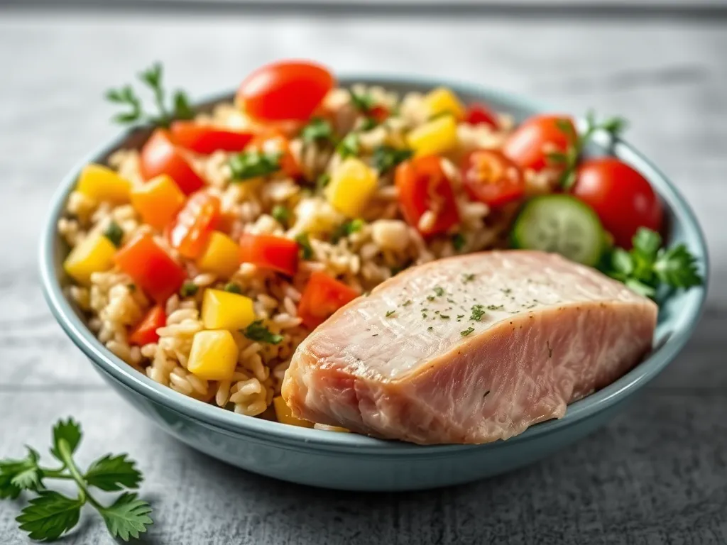 Sałatka z tuńczykiem i ryżem i papryką – przepis